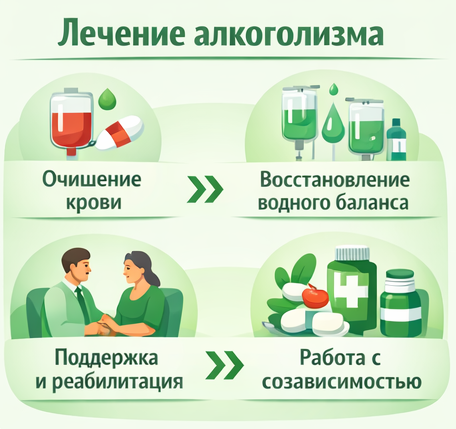 лечение алкоголизма в Верещагино этапы